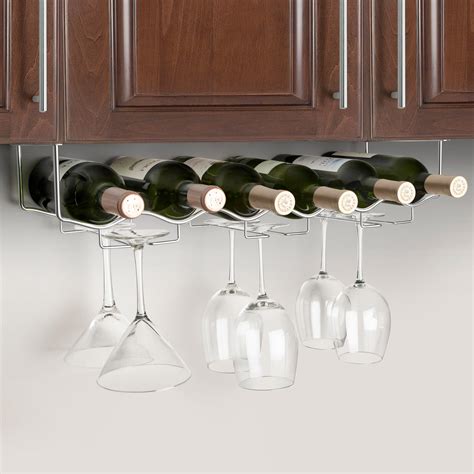 under cabinet wine glass rack stainless steel|inside cabinet wine glass rack.